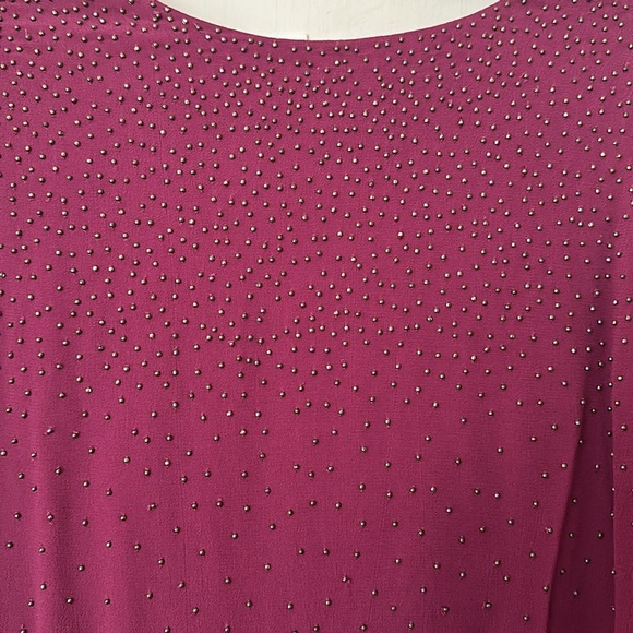 Free People Long Beaded Boho Burgundy Gown NWOT - Picture 6 of 9